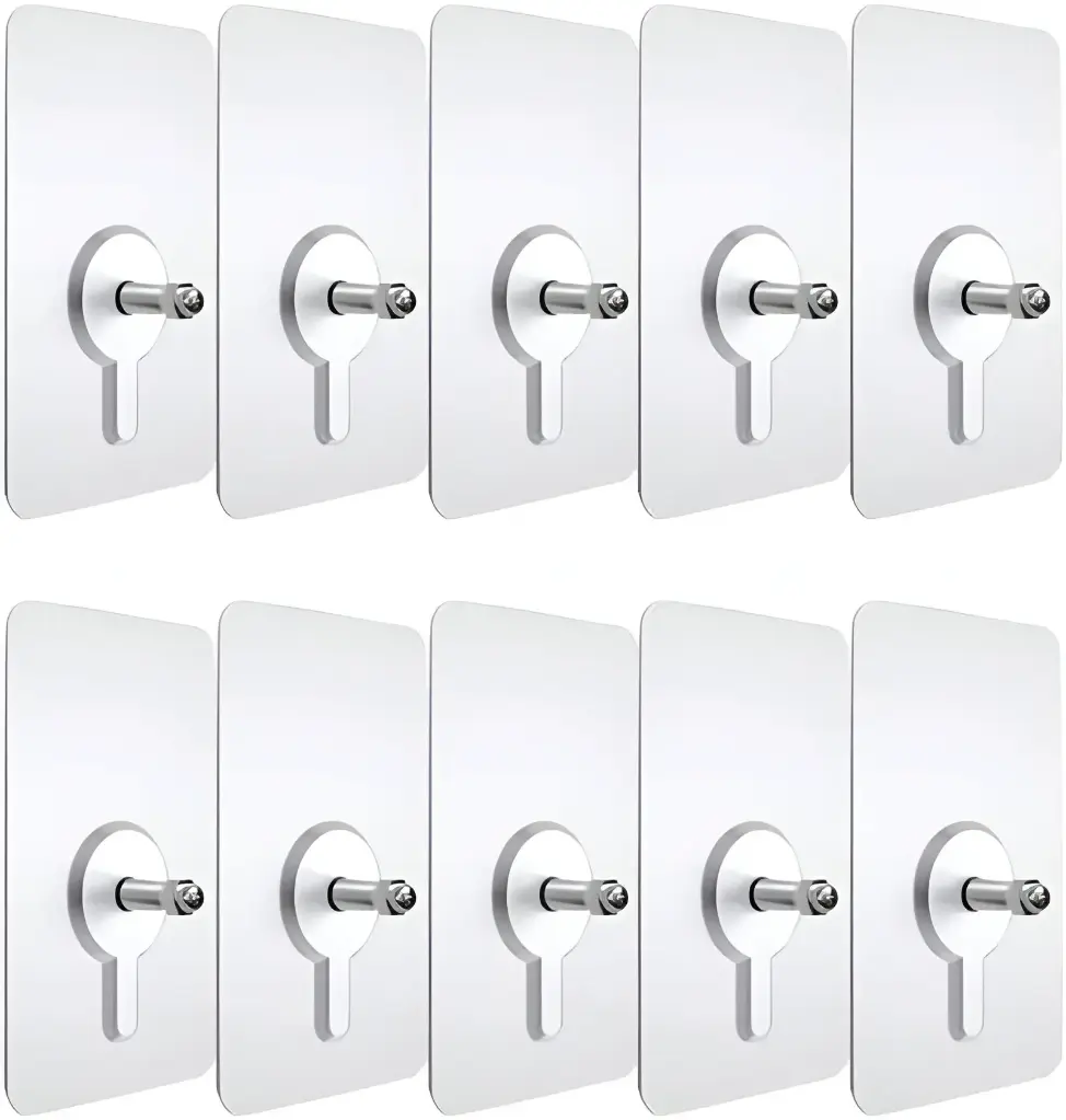 Adhesive Screw Hooks for Wall (Pack of 10)