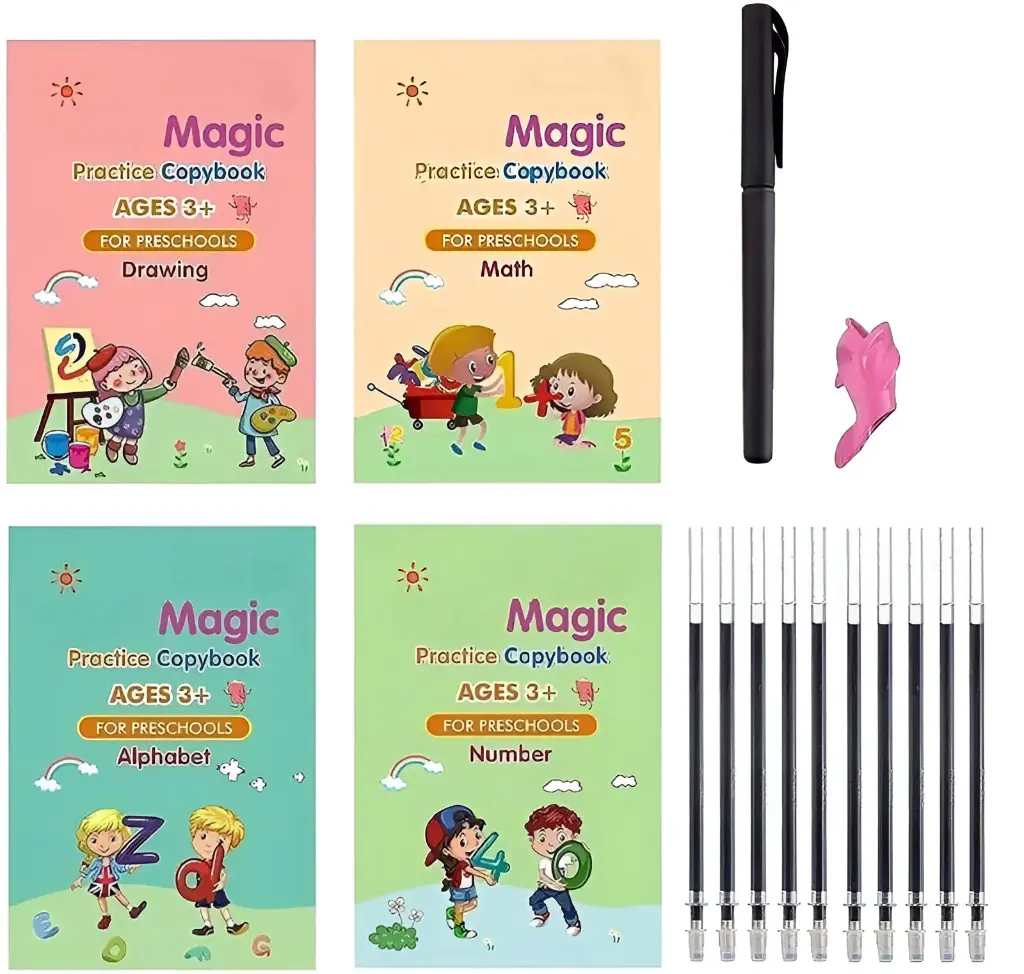 [S312] Magic Practice Book for Kids (4 Pcs 10 Refill )